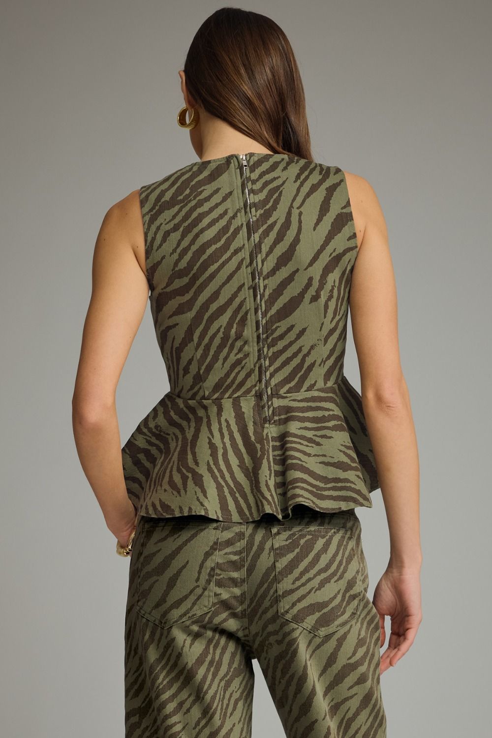 Untamed Zebra Top- Olive