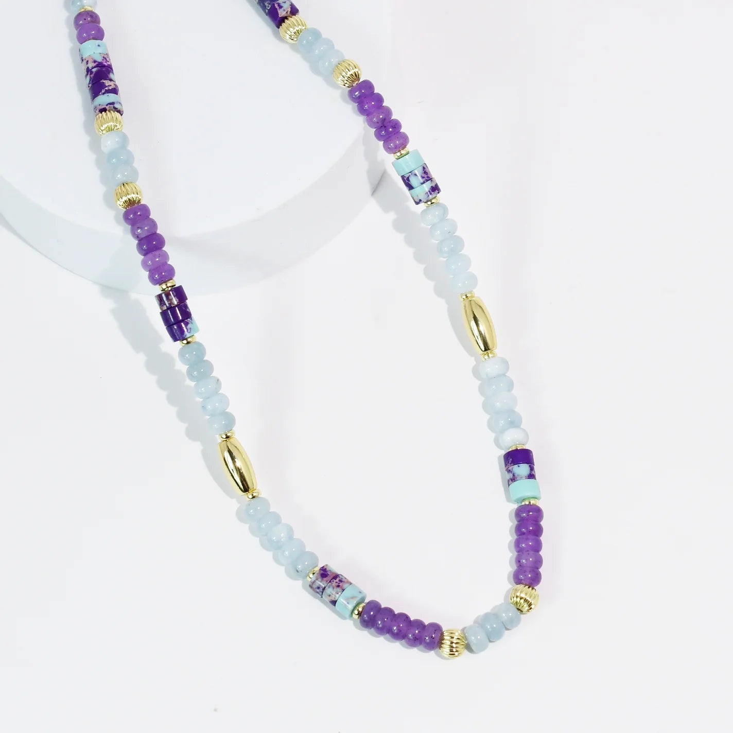 Lavenders Tile Gemstone Necklace