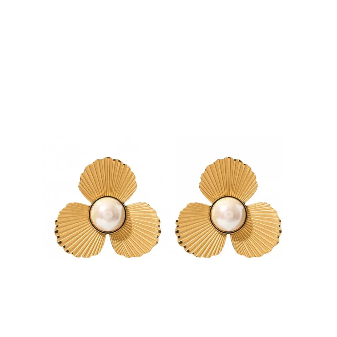 Petals & Pearl Stud Earrings