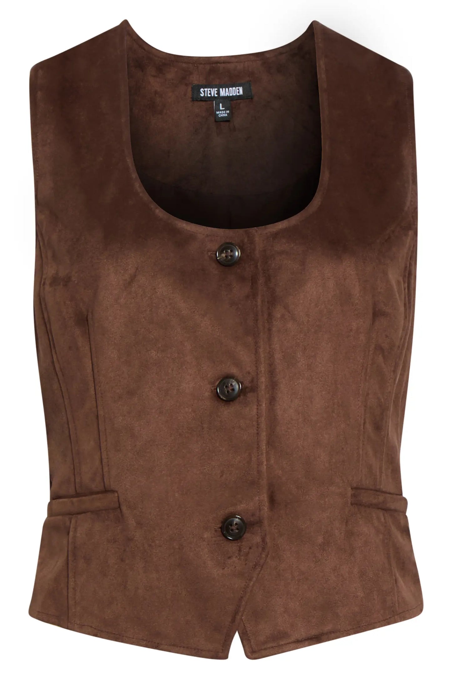 Fontanta Button Vest- Dark Chocolate