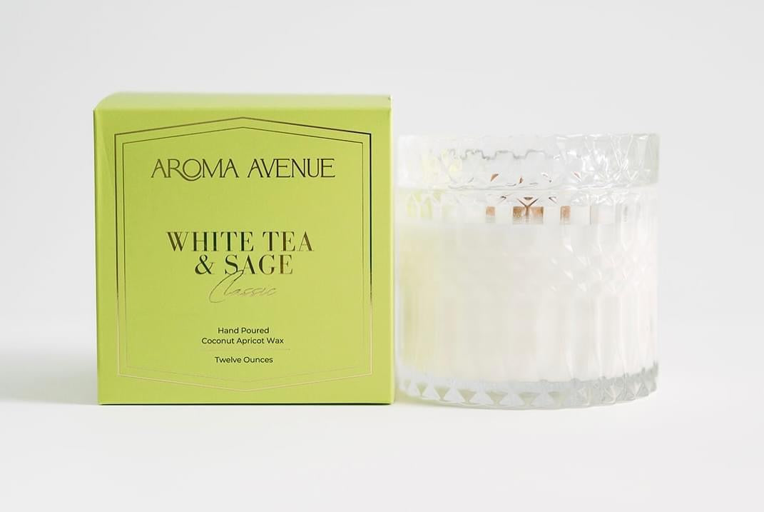 Aroma Avenue Candle- White Tea & Sage