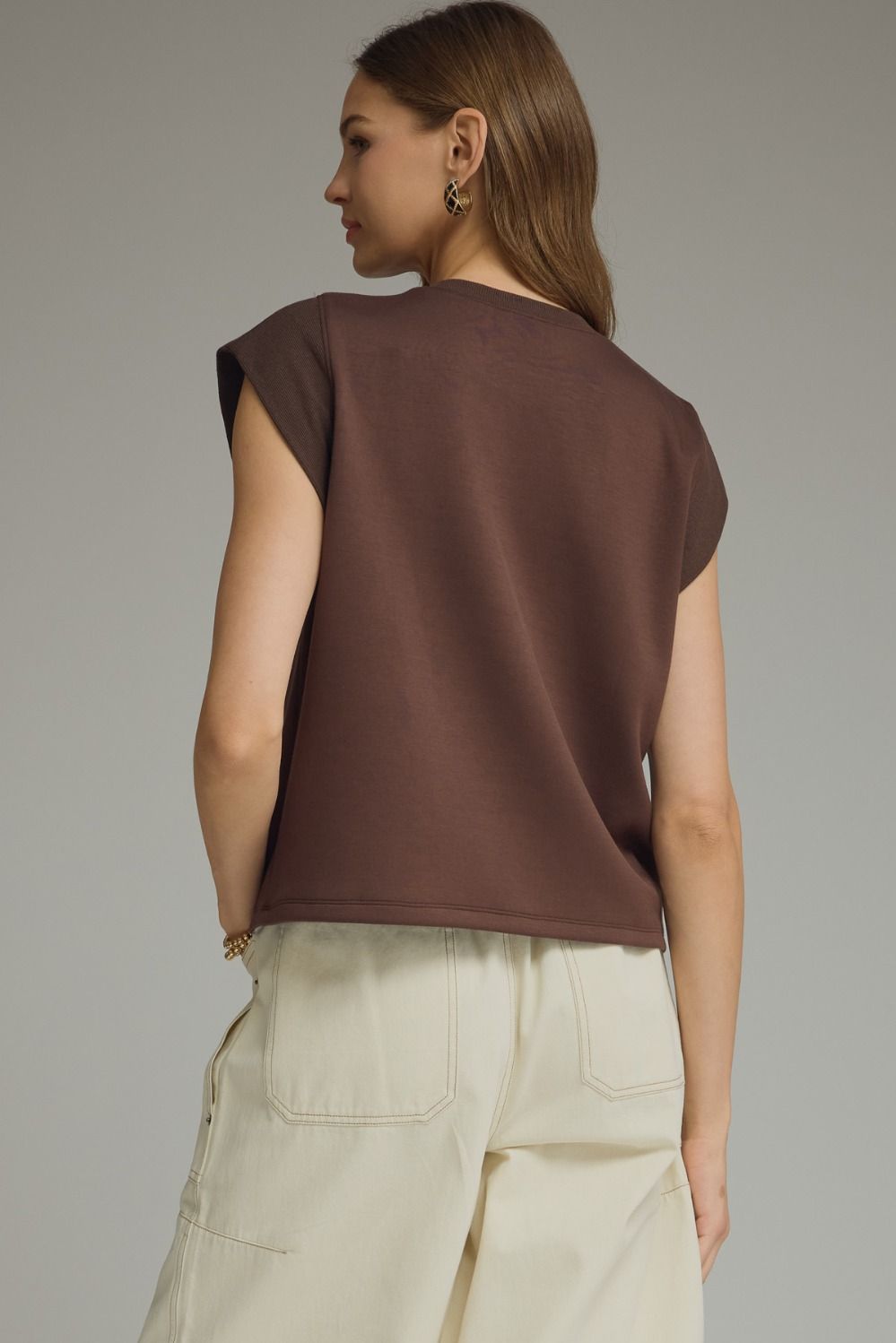 Campo Cap Sleeve Top- Brown
