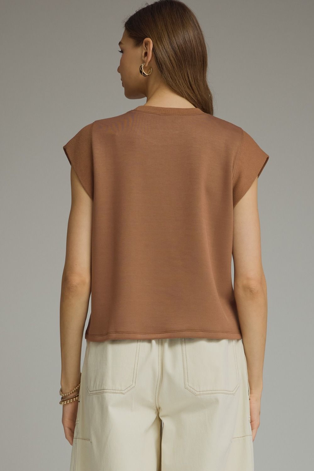 Campo Cap Sleeve Top- Mocha