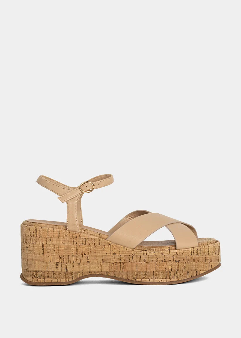 Indiana Platform Sandal- Nude
