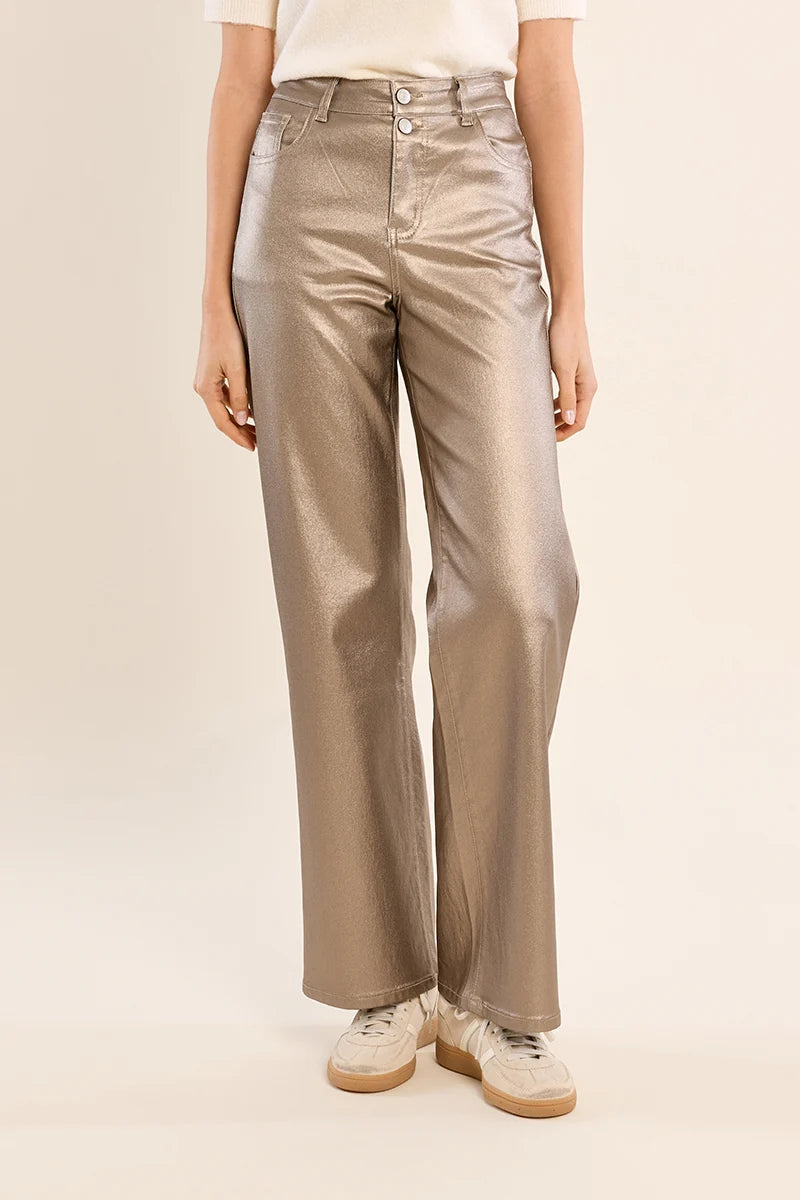 After Hours HR Coated Pants- Gold