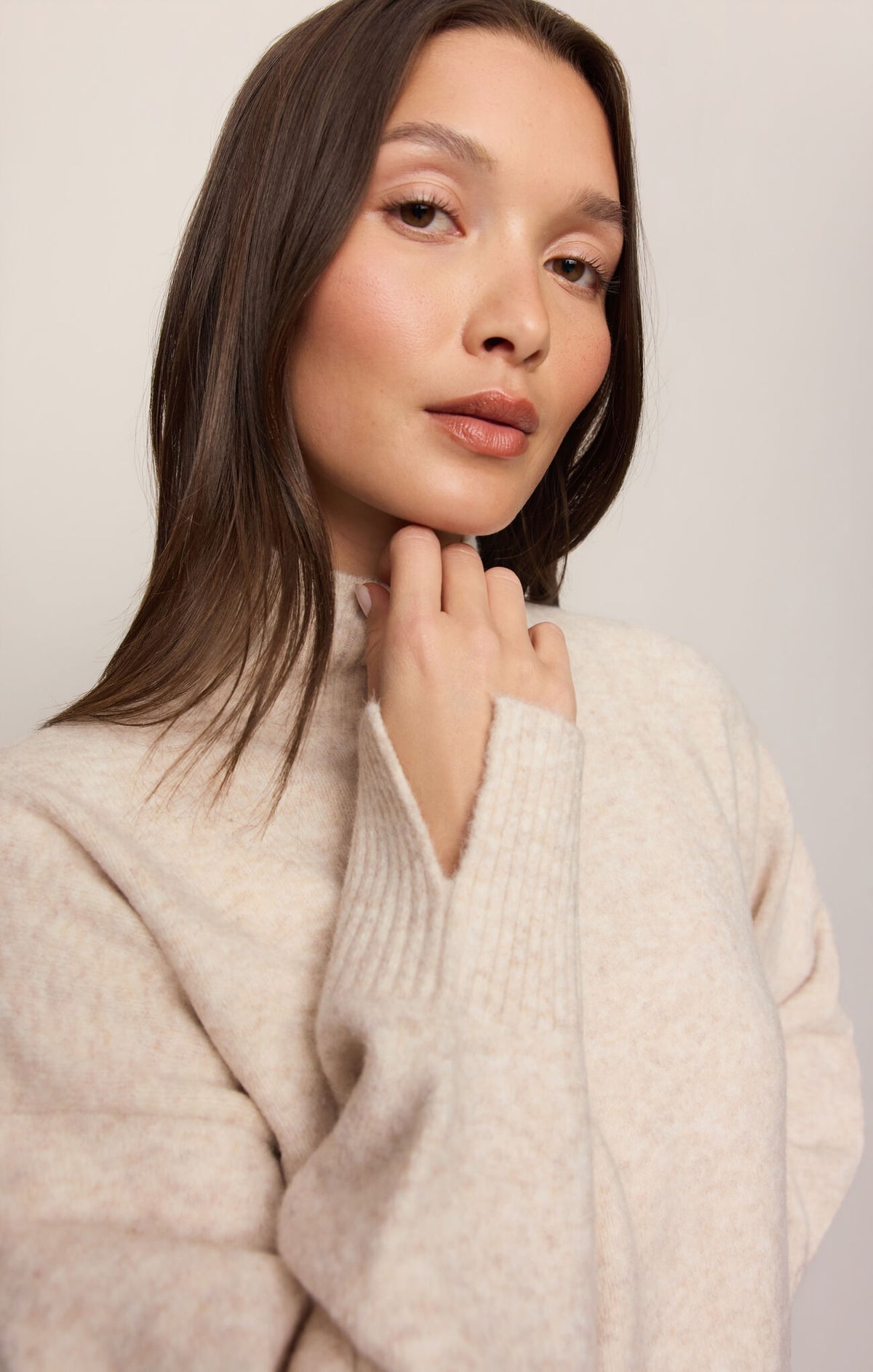 Z Supply Nessa Mock Neck Sweater- Oatmeal