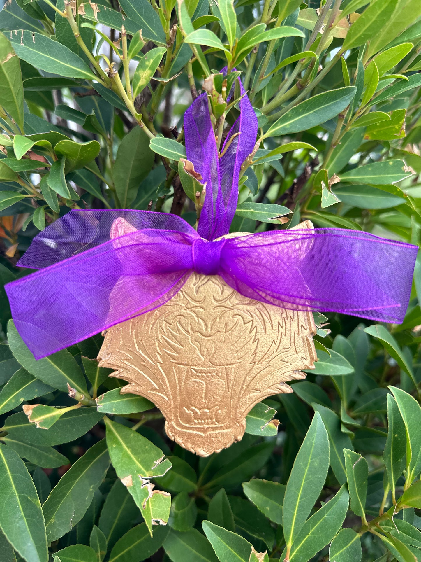 Tiger Head Ornament- Gold