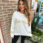 Saints Sequin Sweater Top- White