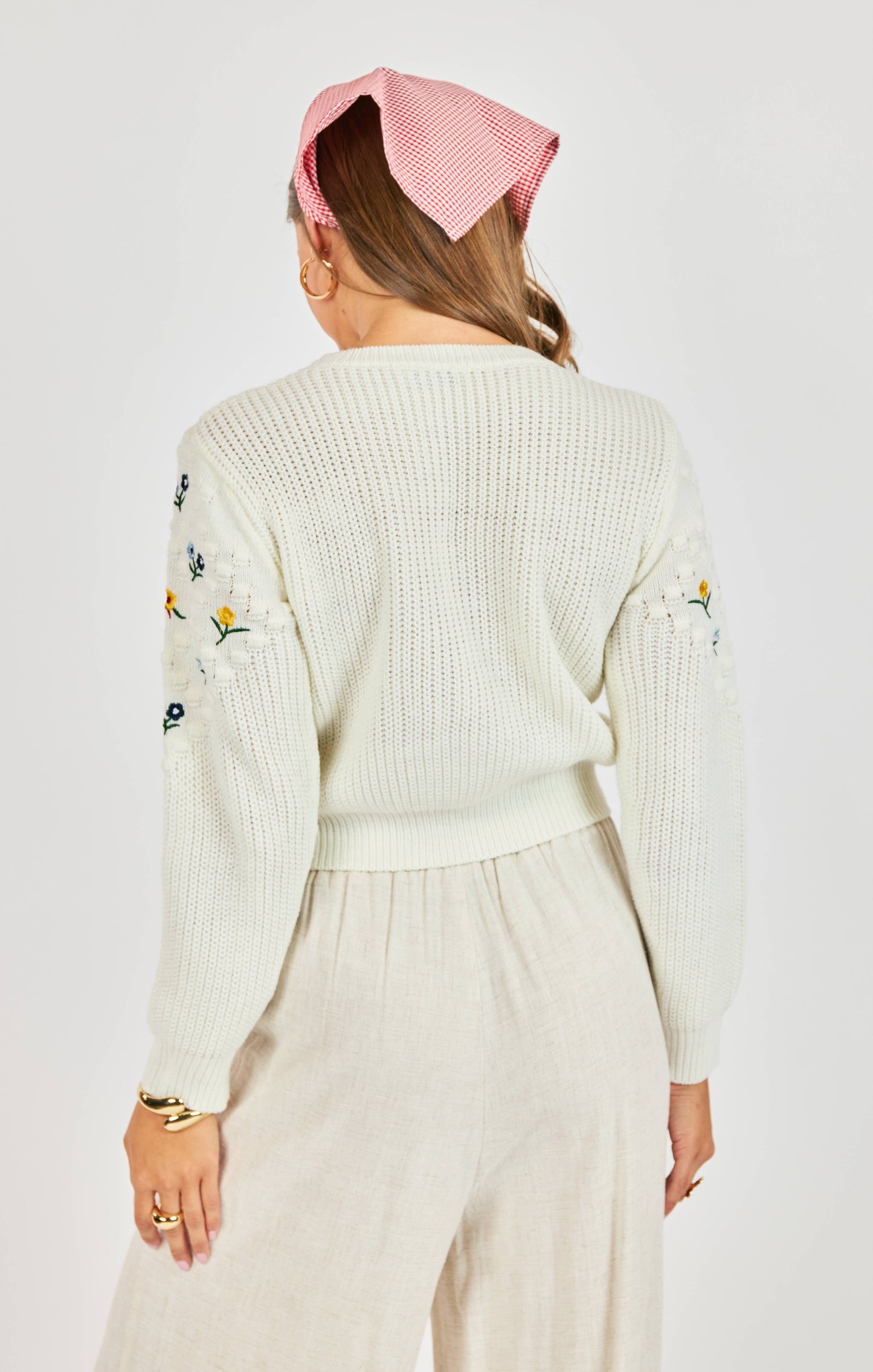 Bettie Embroidered Sweater- Ivory