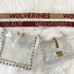 Seed Bead Strap- Wolverines (Gold w/ Maroon Words)