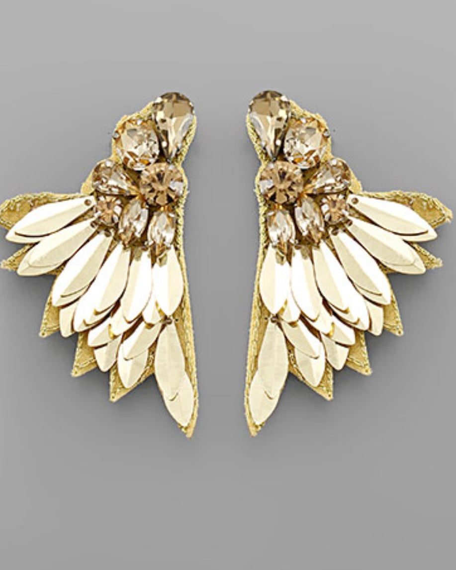 Fly Wing Earrings- Gold