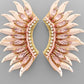 Sequin & Glass Wing Earrings- Blush