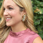 Sequin & Glass Wing Earrings- Gold