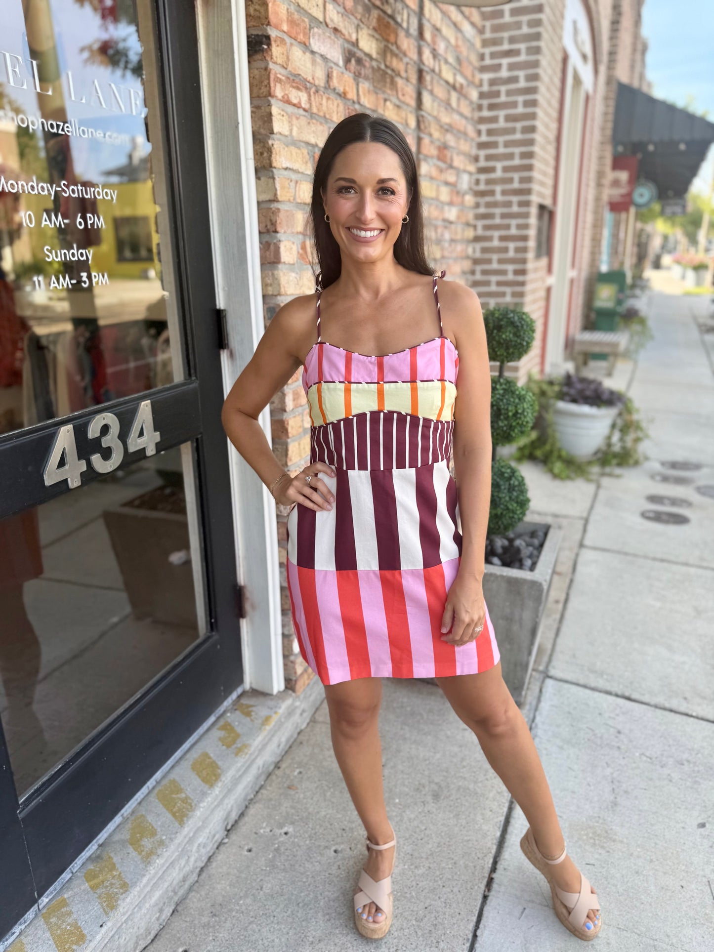 Hannan Stripe Mini Dress- Multi