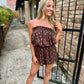 Berkley Strapless Romper- Brown