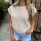 Raindrops Cropped Sweater- Light Oatmeal