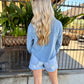 Z Supply Cropped Reese Button Up- Santorini Indigo