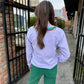 Mardi Gras Bead Sweatshirt- Lavender