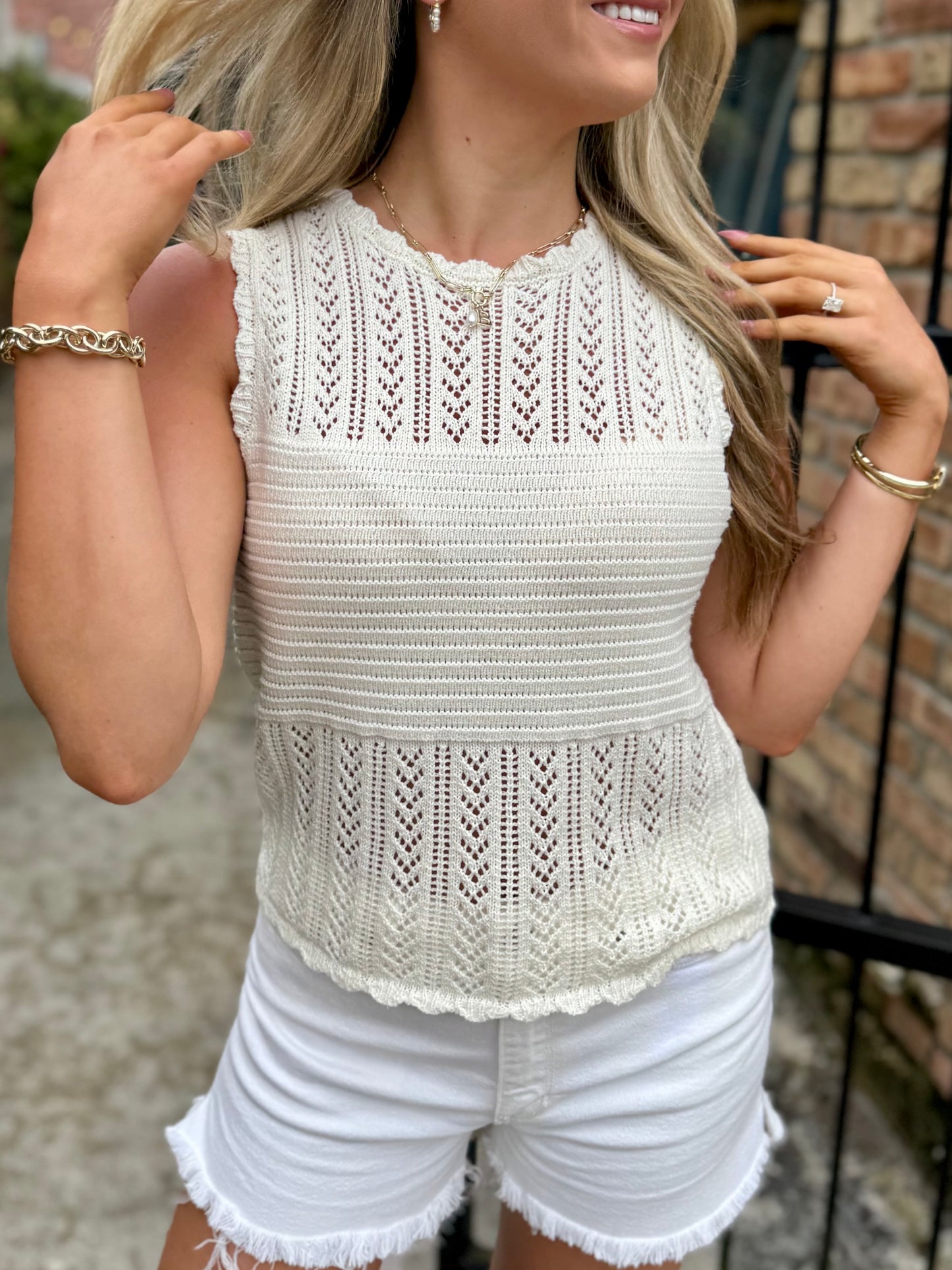 Swan Sweater Tank- Ivory