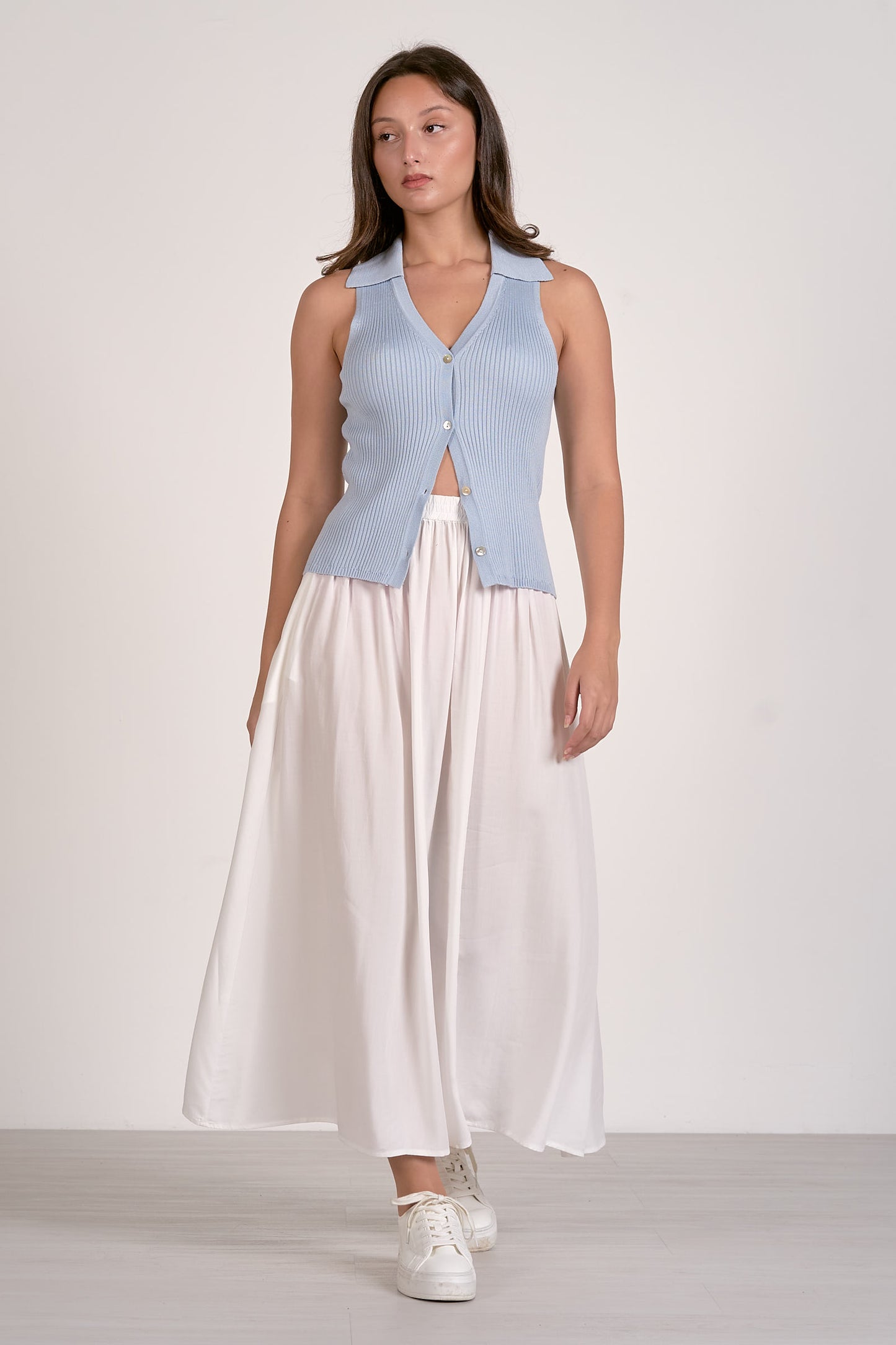 Sandy Halter Vest- Light Blue
