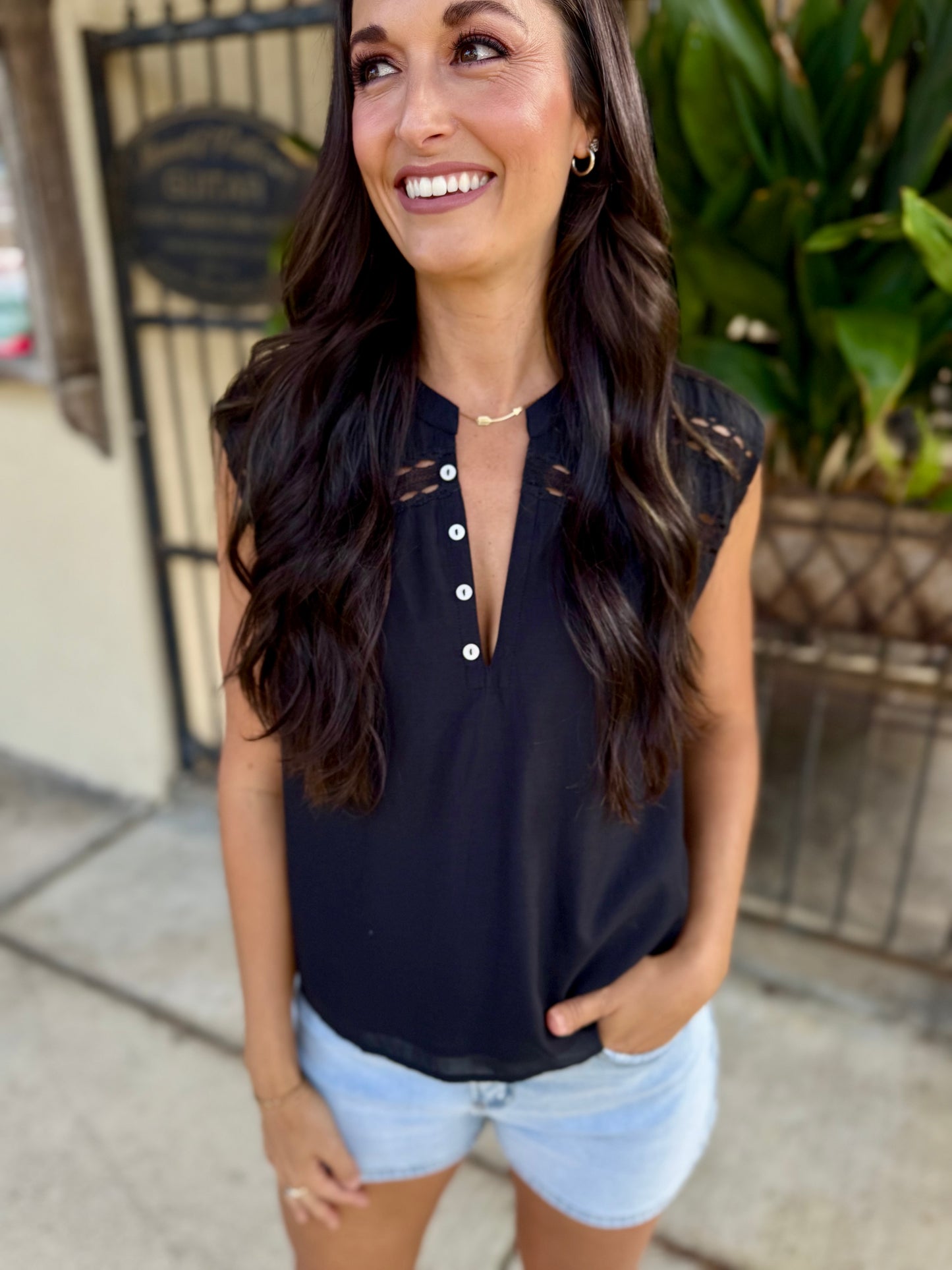 Jordan Sleeveless Top- Black