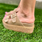 Lucinda Flatform Sandal- Natural Woven