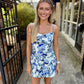 Kyra Mini Dress- Blue Floral