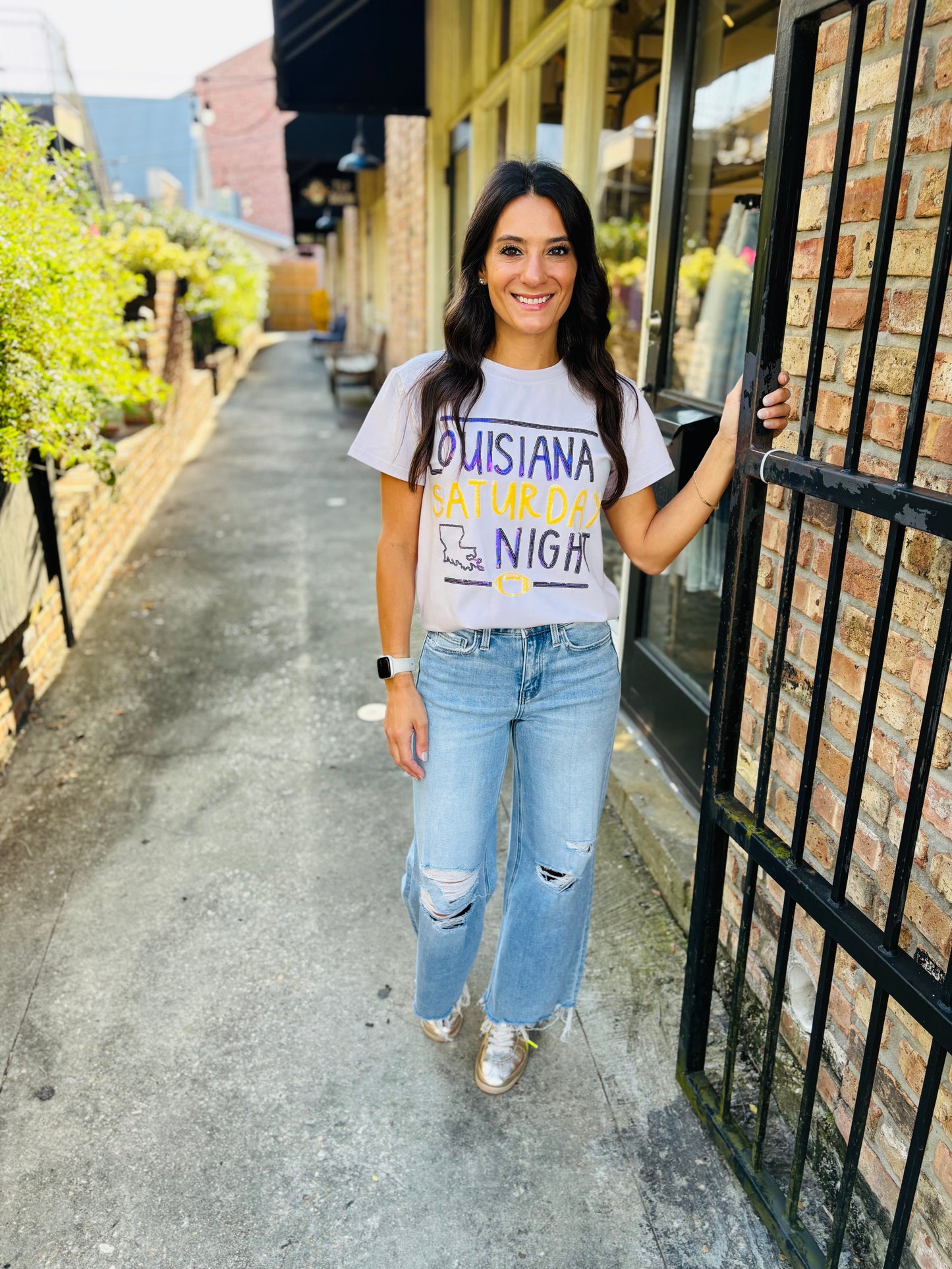 Louisiana Saturday Night Tee- Lavender