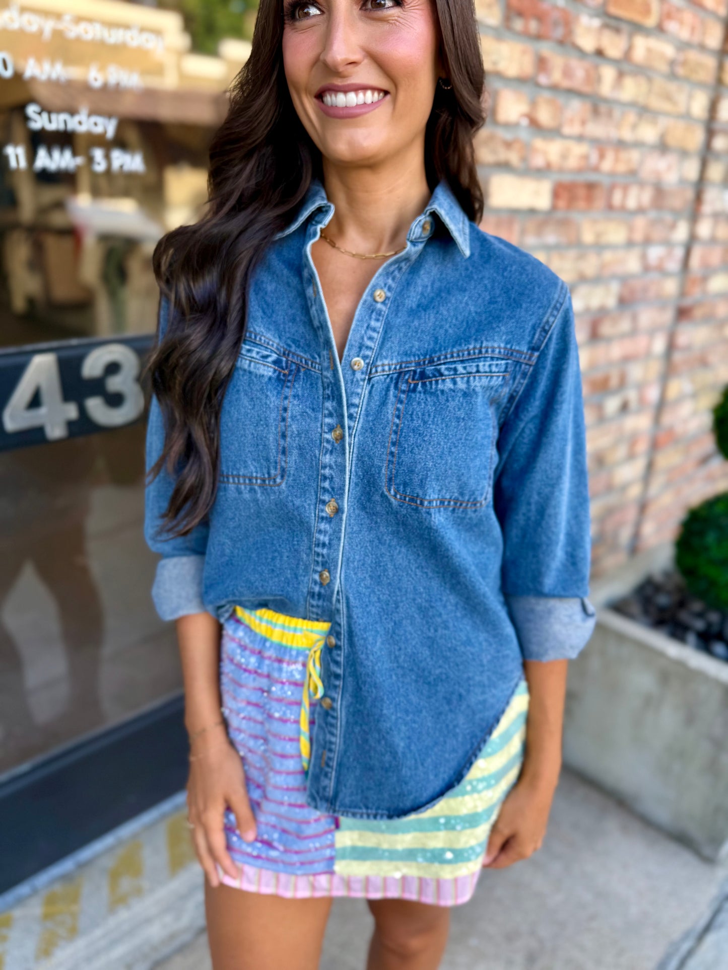 Queen Colorblock Stripe Skort