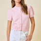 Peter Cardigan Top- Lt Pink