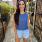 Z Supply Sloane Linen Tank- Vintage Indigo