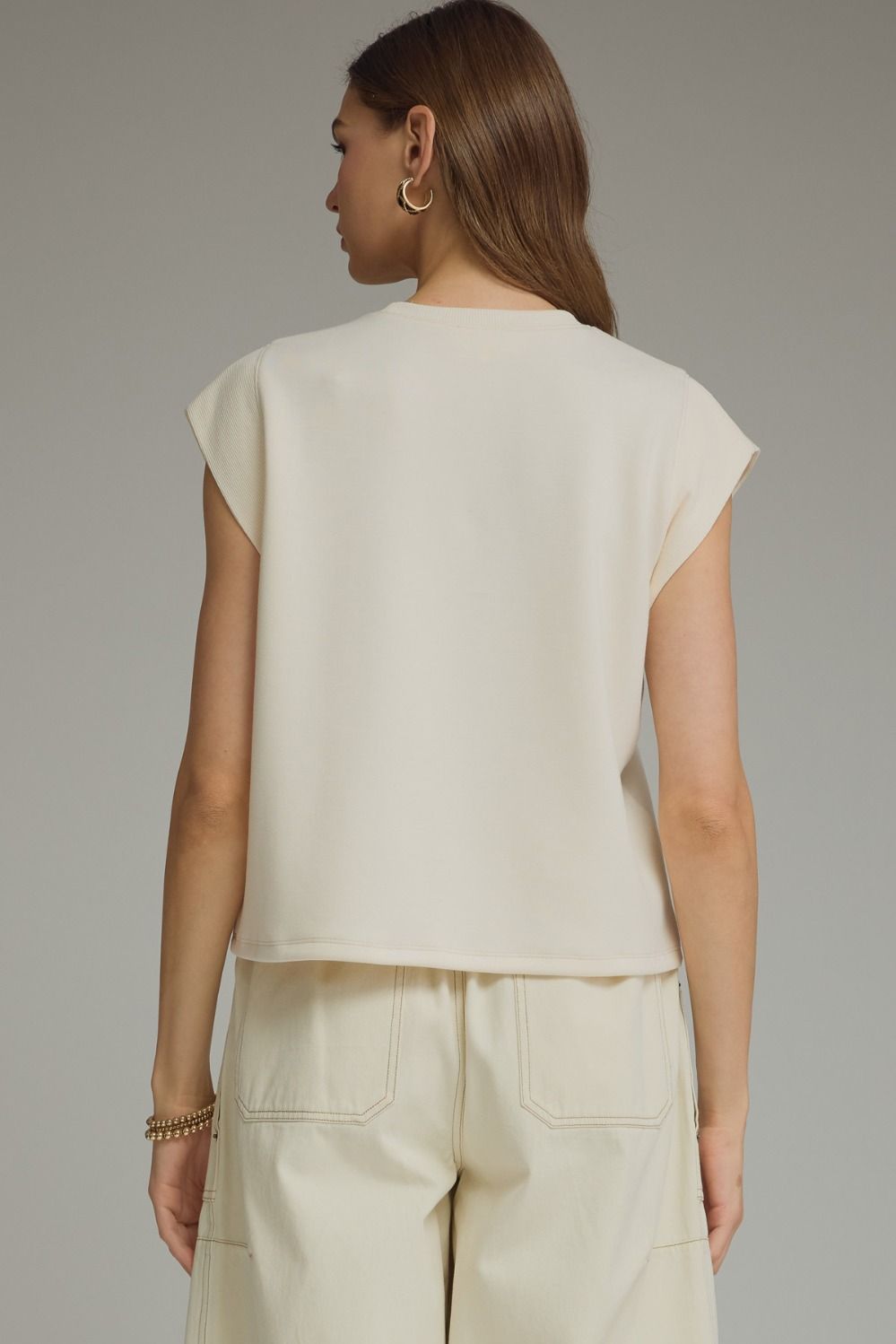 Campo Cap Sleeve Top- Ecru