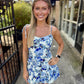 Kyra Mini Dress- Blue Floral