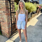 Starlet Gingham Shorts- Sky Blue