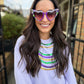 Mardi Gras Bead Sweatshirt- Lavender