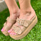 Lucinda Flatform Sandal- Natural Woven
