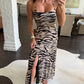 Adella Maxi Dress- Caramel Zebra