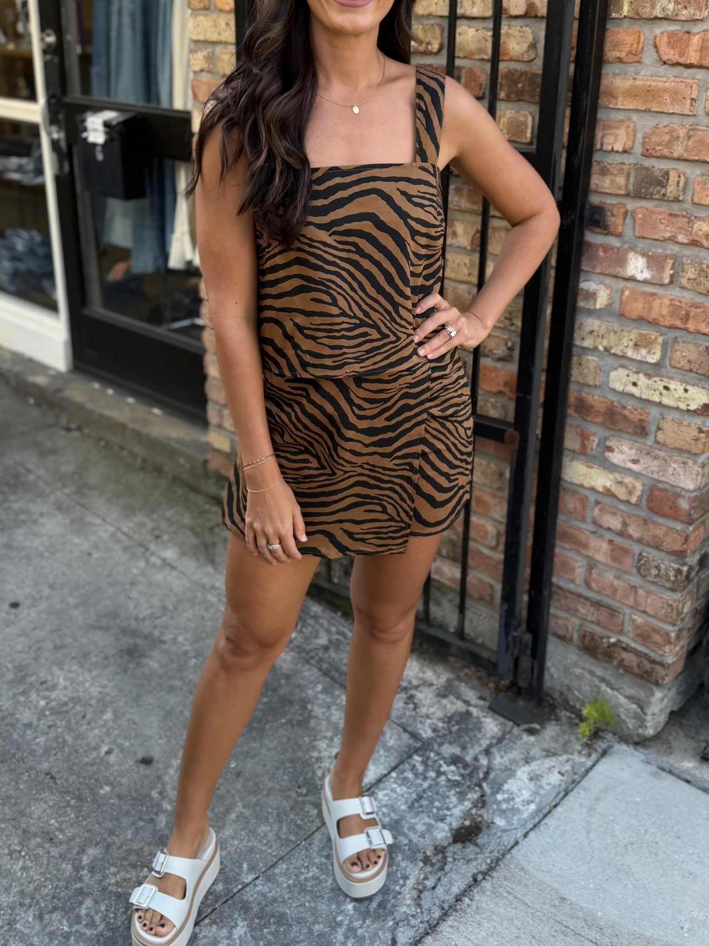 Tiger Asymmetric Mini Wrap Skort
