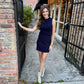 On a Stroll Mini Skirt- Navy