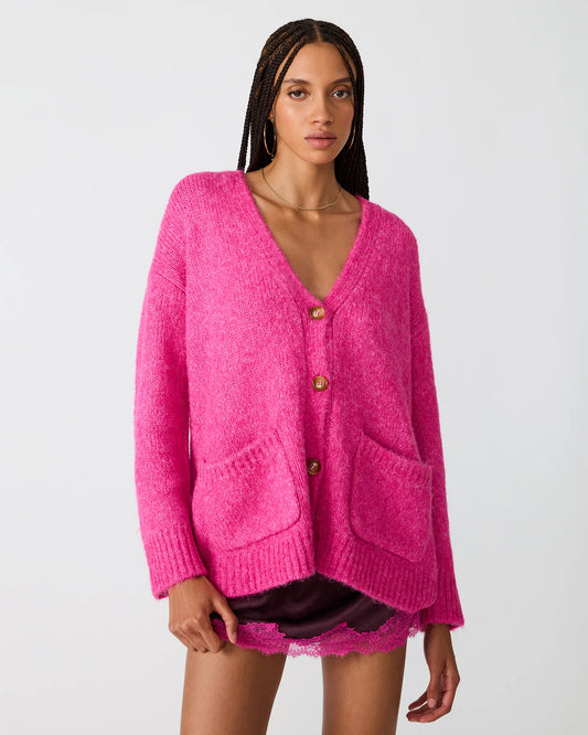 Finley Oversized Sweater- Pink Violet