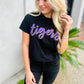 Tigers Vintage Crop Tee- Black