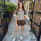 Tiger Boxy Button Denim Top