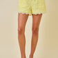Kenny Eyelet Shorts- Lemon