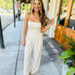 Past Midnight Tube Jumpsuit- Cream