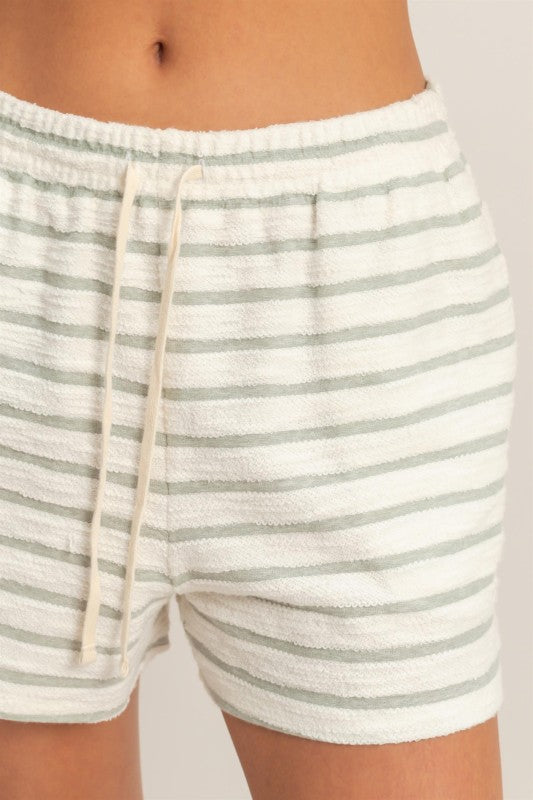 Davis Striped Shorts- Sage