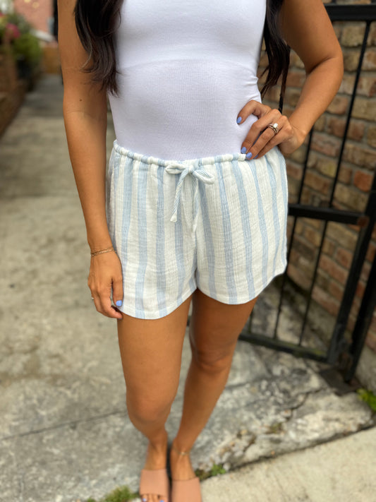 Z Supply Daylight Striped Shorts- Sea Salt