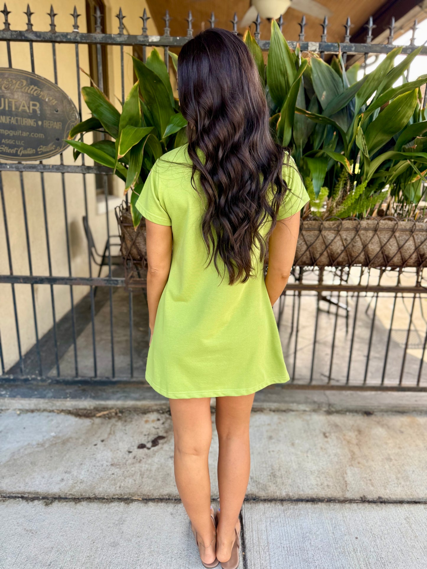 Queen Patchwork Butterfly Dress- Green