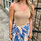 Cory Ribbed Tank- Beige