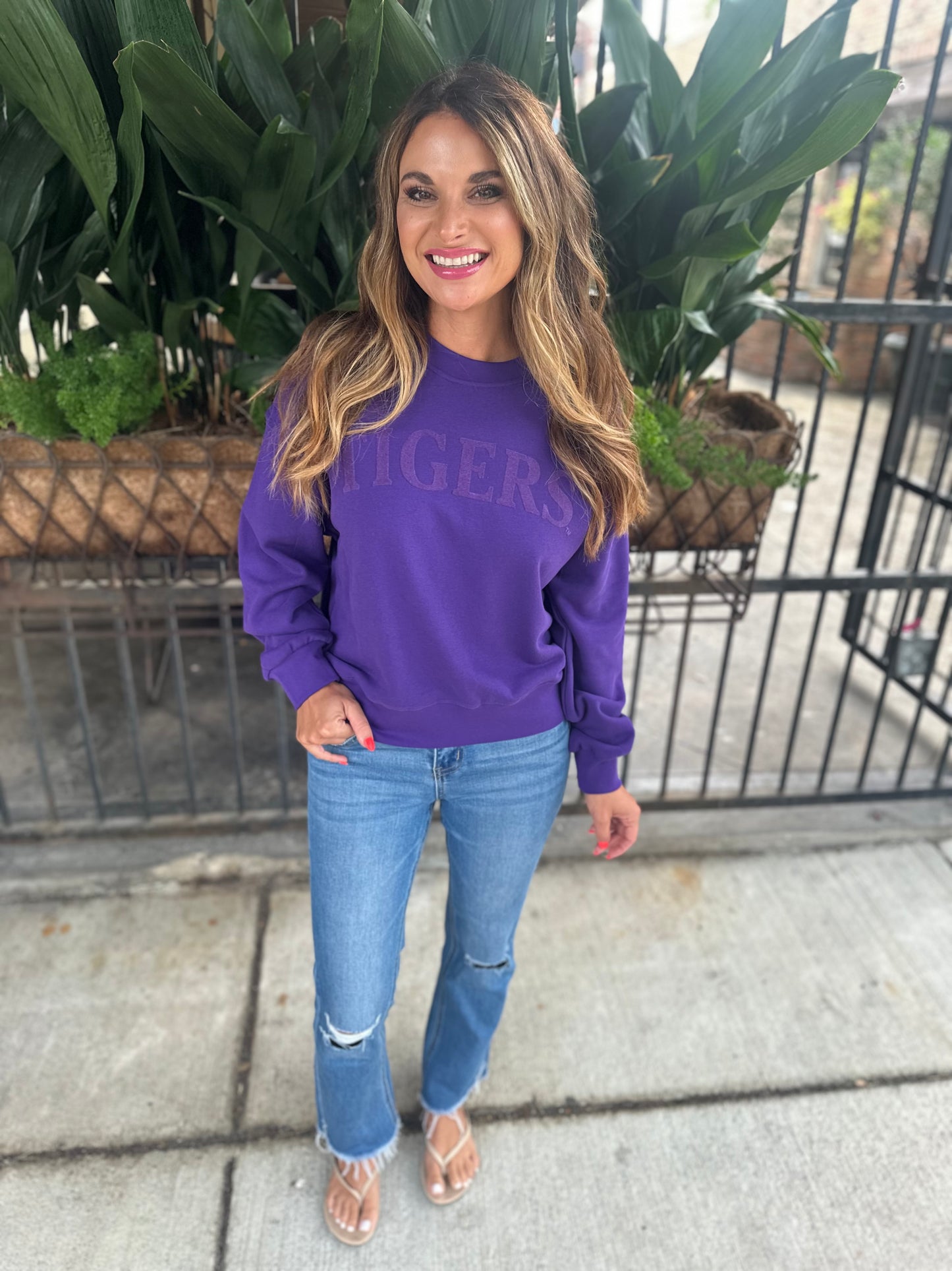 Tigers Tonal Sweatshirt- Purple