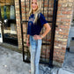Hannan Heart Top- Navy